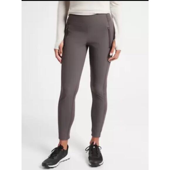 ATHLETA Headlands Hybrid Tight Cargo Pants Leggings Size 2 Brown Taupe Zipper - Picture 1 of 10